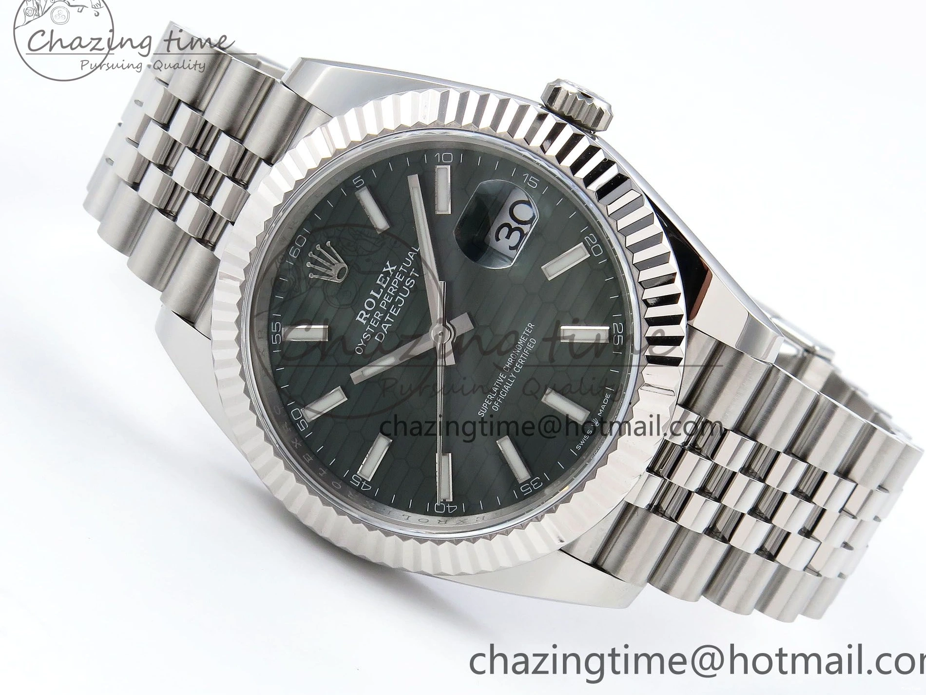 MiroTime 0518 Chic Datejust 41mm 126234 904L Steel HGF 1:1 Best Edition Green Textured Dial on SS Bracelet VR 1473